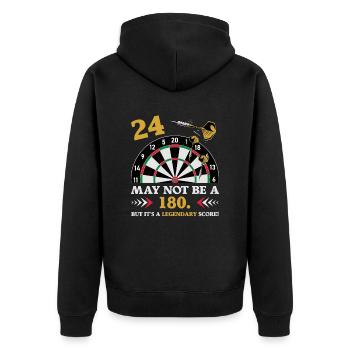 Pas 180 mais un classique : les fléchettes du 24e anniversaire - Veste à capuche bio Premium Unisexe - noir - Dos - Nico (187cm)