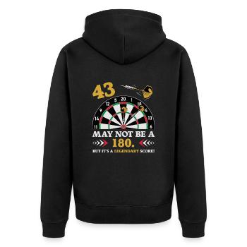 Pas 180 mais un classique 43e anniversaire Fléchettes - Veste à capuche bio Premium Unisexe - noir - Dos - Nico (187cm)