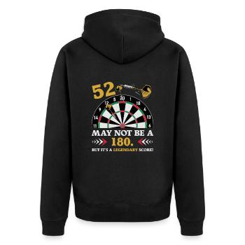 Pas 180 mais un classique : les fléchettes du 52e anniversaire - Veste à capuche bio Premium Unisexe - noir - Dos - Nico (187cm)