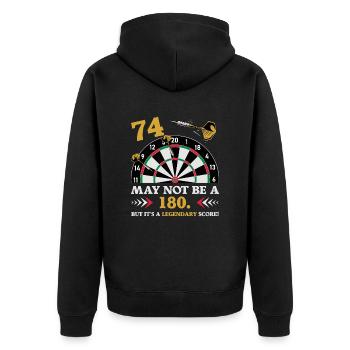 Pas 180 mais un classique des fléchettes du 74e anniversaire - Veste à capuche bio Premium Unisexe - noir - Dos - Nico (187cm)