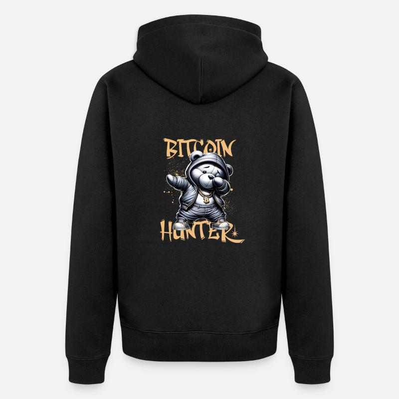 Bitcoin Hunter Teddy Dabbing - Veste à capuche bio Premium Unisexe - noir