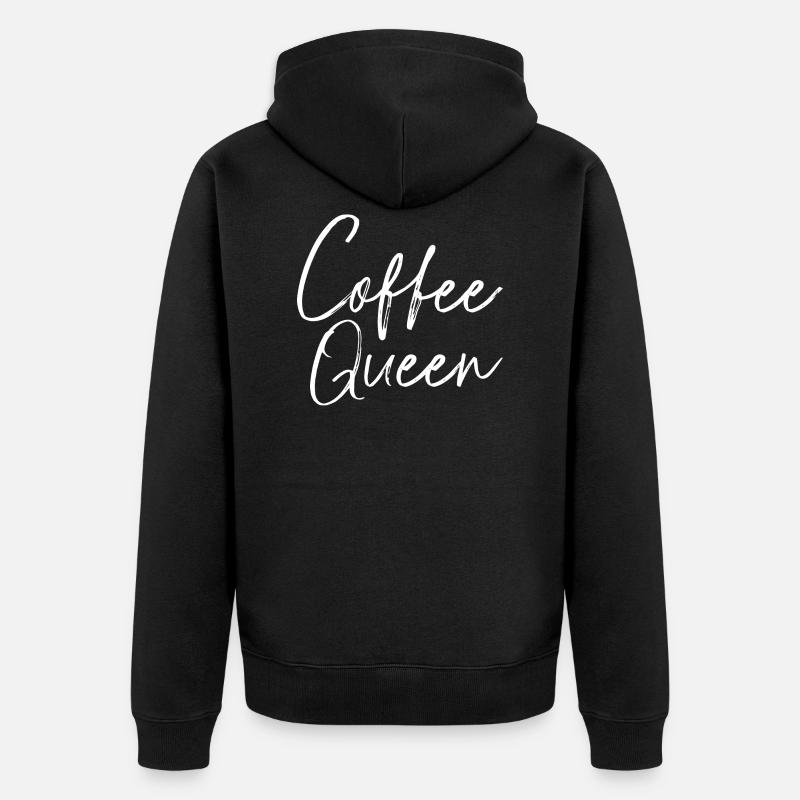 Kaffee - Unisex Premium Bio Zip Hoodie - Schwarz