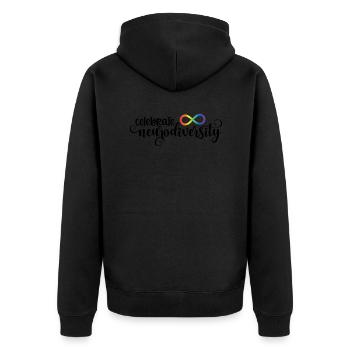Célébrez la neurodiversité - Veste à capuche bio Premium Unisexe - noir - Dos - Nico (187cm)