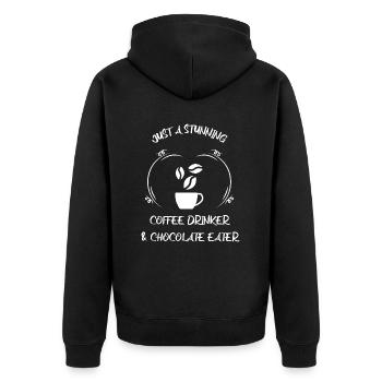 Café, expresso, café et chocolat - Veste à capuche bio Premium Unisexe - noir - Dos - Nico (187cm)