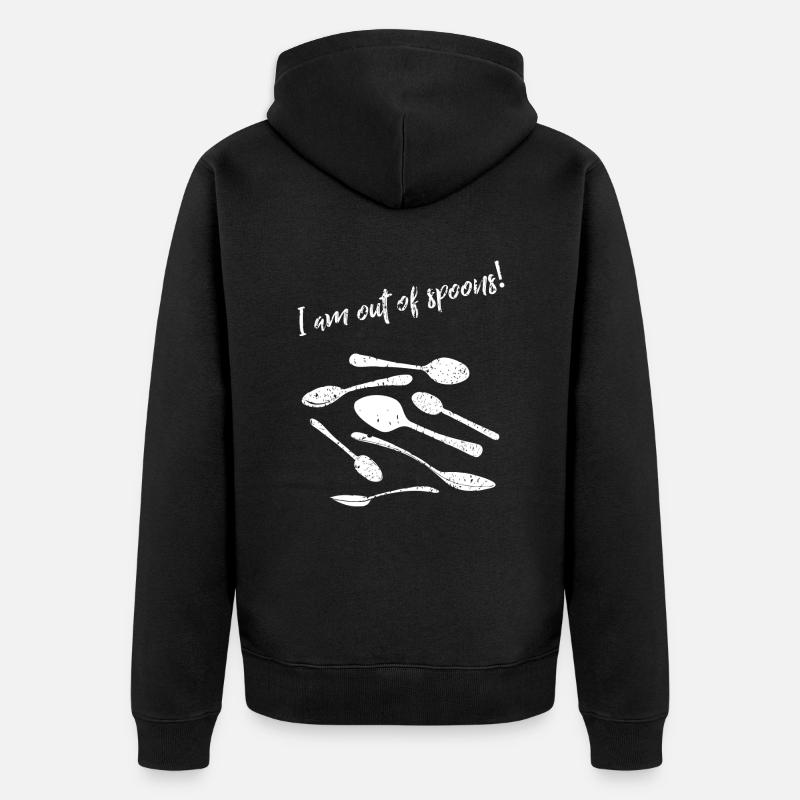 no Spoons2 - Unisex Premium Bio Zip Hoodie - Schwarz