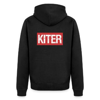Kiter - Unisex Premium Bio Zip Hoodie - Schwarz - Hinten - Nico (187cm)