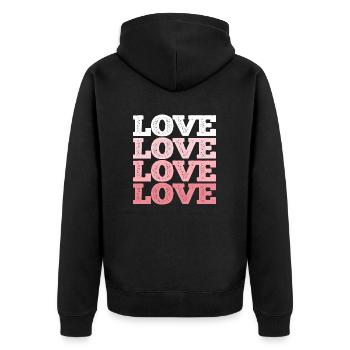 Amour, Amour - Cadeau de Saint-Valentin Homme Femme - Veste à capuche bio Premium Unisexe - noir - Dos - Nico (187cm)