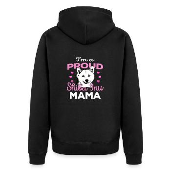 Je suis fière de Shiba Inu Mama - Retro Geschen - Veste à capuche bio Premium Unisexe - noir - Dos - Nico (187cm)
