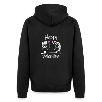 Joyeuse Saint-Valentin Coeur Cadeau Amour - Veste à capuche bio Premium Unisexe - noir - Dos - Nico (187cm)