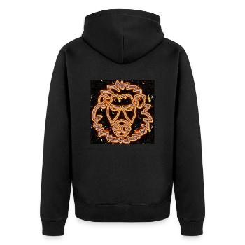 Sternzeichen Löwe - Abbild - 2023 - Unisex Premium Bio Zip Hoodie - Schwarz - Hinten - Nico (187cm)