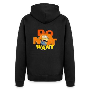 Minions Do Not Want Screaming Minion - Unisex Premium Organic Zip Hoodie - black - Back - Nico (187cm)