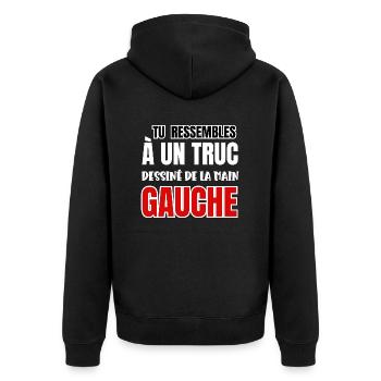 tu ressembles à un truc dessiné de la main gauche - Veste à capuche bio Premium Unisexe - noir - Dos - Nico (187cm)