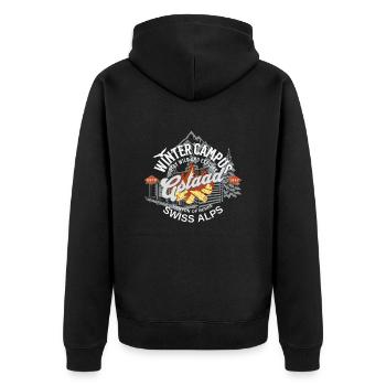 Gstaad winter campus outdoor coul - Unisex Premium Organic Zip Hoodie - black - Back - Nico (187cm)