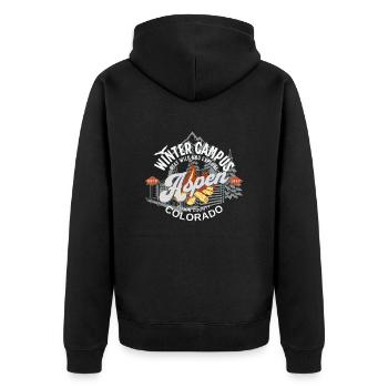 Aspen winter campus outdoor coul - Unisex Premium Organic Zip Hoodie - black - Back - Nico (187cm)