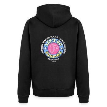 Let's go surfing teahupoo Tahiti - Veste à capuche bio Premium Unisexe - noir - Dos - Nico (187cm)