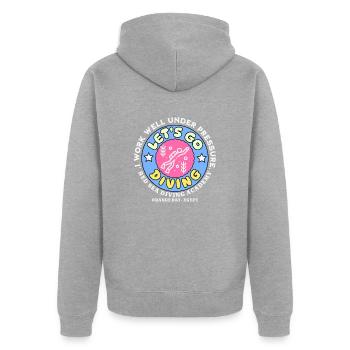 Lass uns im Roten Meer tauchen gehen - Unisex Premium Bio Zip Hoodie - Grau meliert - Hinten - Nico (187cm)