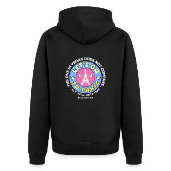 Auf geht's nach Paris - Unisex Premium Bio Zip Hoodie - Schwarz - Hinten - Nico (187cm)