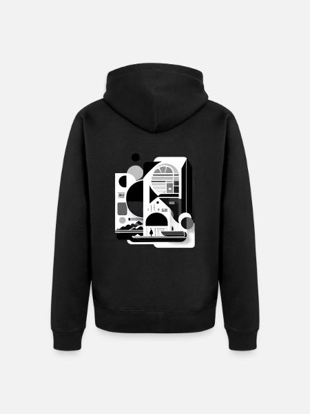 Collage Japan-Stil - Unisex Premium Bio Zip Hoodie - Schwarz