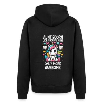 Tante, Tante, Licorne - Veste à capuche bio Premium Unisexe - noir - Dos - Nico (187cm)