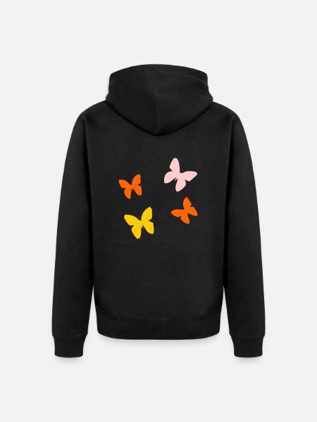 papillon - Veste à capuche bio Premium Unisexe - noir