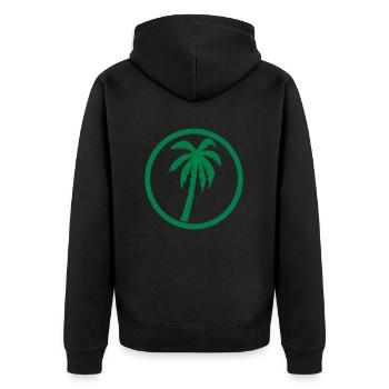 Palme - Unisex Premium Bio Zip Hoodie - Schwarz - Hinten - Nico (187cm)