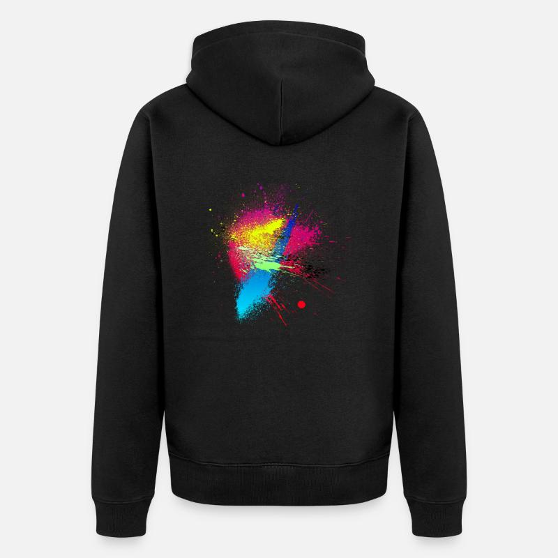 Design Abstrait Peinture - Veste à capuche bio Premium Unisexe - noir