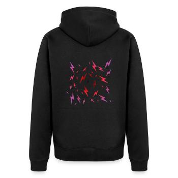 Emo Lightning - Unisex Premium Organic Zip Hoodie - black - Back - Nico (187cm)