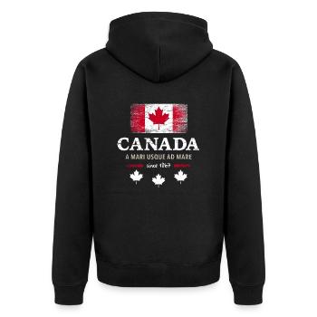 Canada Canada America maple leaf flag flag - Unisex Premium Organic Zip Hoodie - black - Back - Nico (187cm)