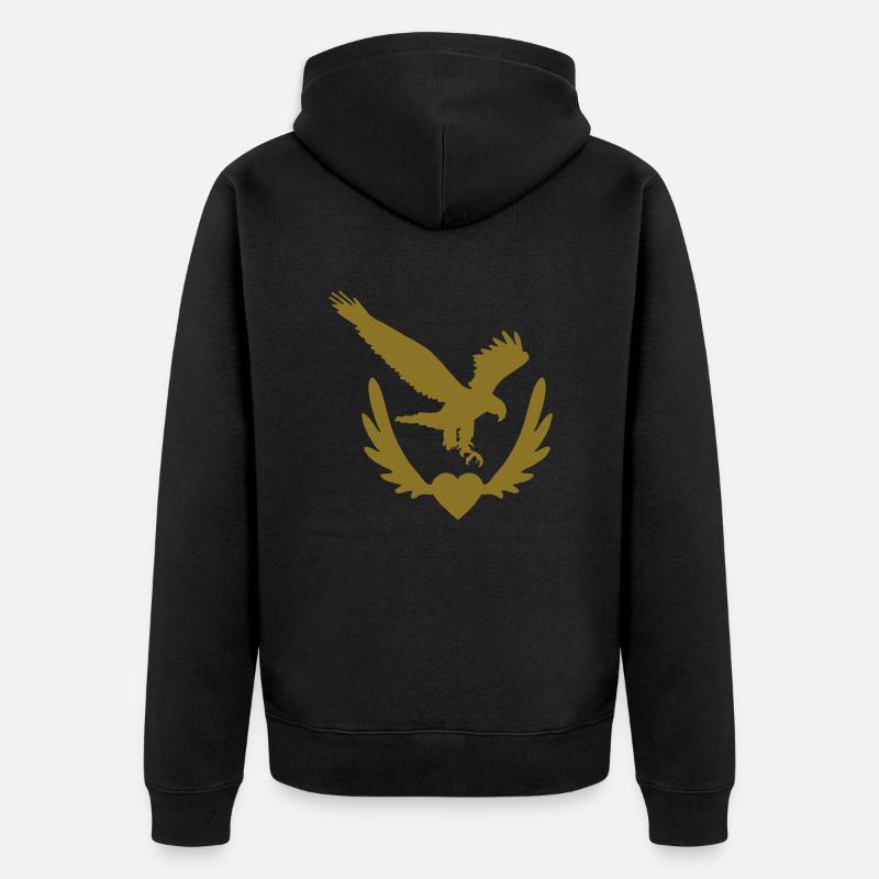 winged_cœur_aigle - Veste à capuche bio Premium Unisexe - noir