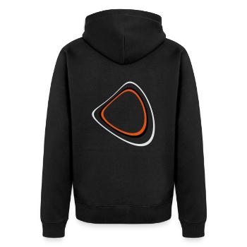 Retro Circleage - Unisex Premium Bio Zip Hoodie - Schwarz - Hinten - Nico (187cm)