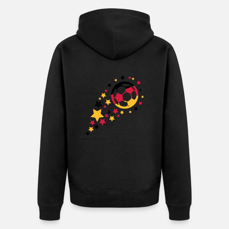 fußball design - Unisex Premium Bio Zip Hoodie - Schwarz