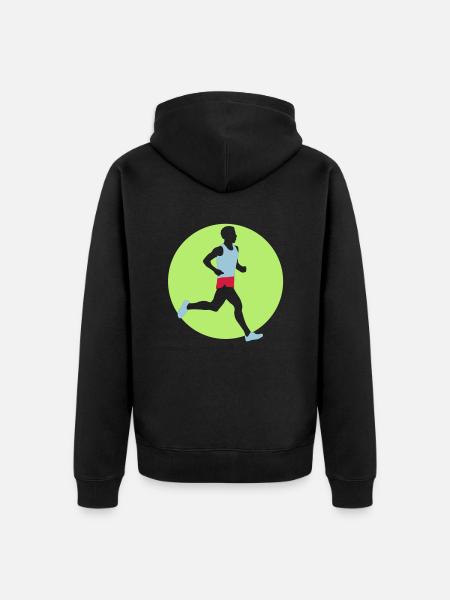 running_man_022013_a_3c - Unisex Premium Bio Zip Hoodie - Schwarz