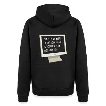 Télé réalité - Veste à capuche bio Premium Unisexe - noir - Dos - Nico (187cm)