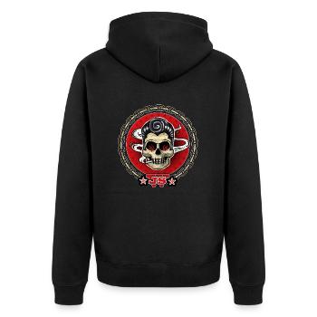 Johnny Boy - Unisex Premium Bio Zip Hoodie - Schwarz - Hinten - Nico (187cm)