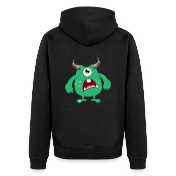 Monstaa Originaals Monster #6 - Unisex Premium Bio Zip Hoodie - Schwarz - Hinten - Nico (187cm)