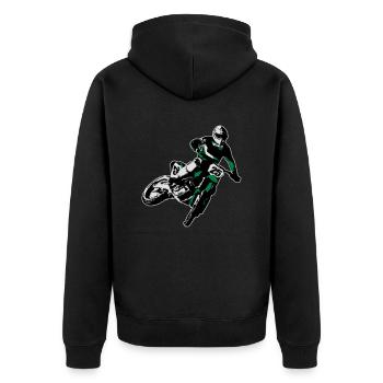 MotoCross - Veste à capuche bio Premium Unisexe - noir - Dos - Nico (187cm)