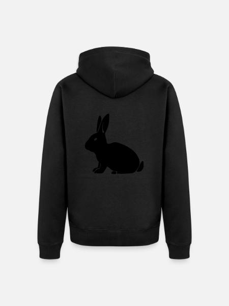 rabbit 1 - Unisex Premium Organic Zip Hoodie - black