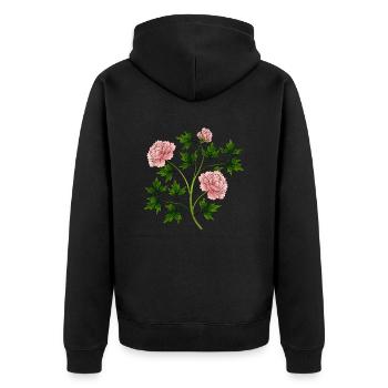 Bunte Blumen - Unisex Premium Bio Zip Hoodie - Schwarz - Hinten - Nico (187cm)