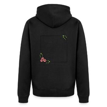 Concevez votre propre cadre floral - Veste à capuche bio Premium Unisexe - noir - Dos - Nico (187cm)