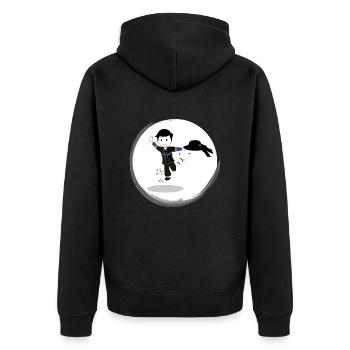 Breton gift - Unisex Premium Organic Zip Hoodie - black - Back - Nico (187cm)