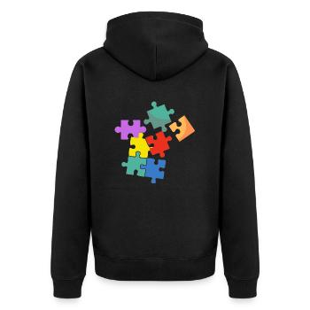 Puzzle couleur - Veste à capuche bio Premium Unisexe - noir - Dos - Nico (187cm)
