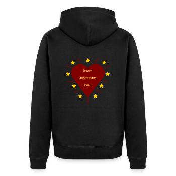 Joyeux Anniversaire Papa - Veste à capuche bio Premium Unisexe - noir - Dos - Nico (187cm)