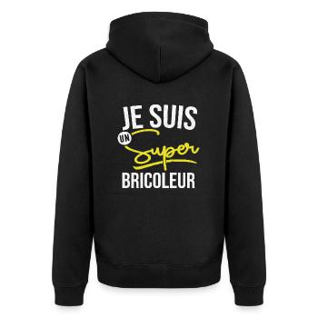 Un Super Bricoleur Cadeau Homme Humour Drôle - Veste à capuche bio Premium Unisexe - noir - Dos - Nico (187cm)