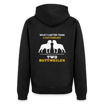 Rottweiler Rasse Hundeliebhaber Hundehalter - Unisex Premium Bio Zip Hoodie - Schwarz - Hinten - Nico (187cm)