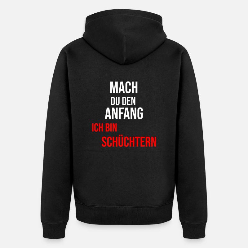Ich bin schüchtern - Unisex Premium Bio Zip Hoodie - Schwarz