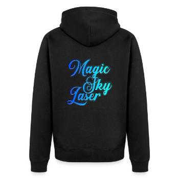 Magic 11 - Unisex Premium Bio Zip Hoodie - Schwarz - Hinten - Nico (187cm)