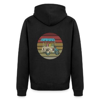 Street Food Moped Asia - Unisex Premium Organic Zip Hoodie - black - Back - Nico (187cm)