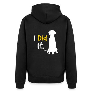 I Did It Funny Dog Lover Puppy Lover Dog Owners Ho - Unisex Premium Organic Zip Hoodie - black - Back - Nico (187cm)