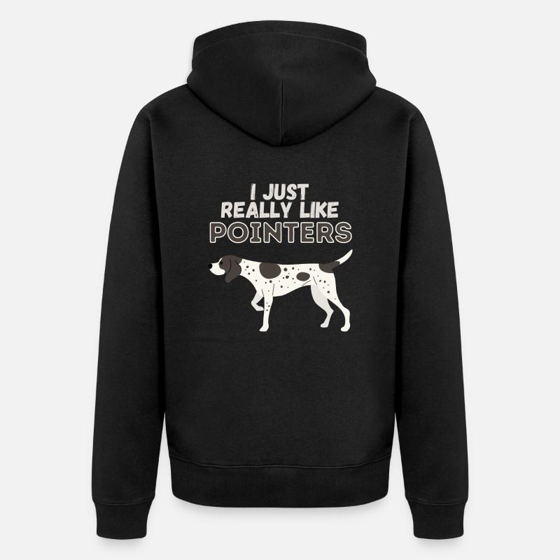 J’aime vraiment Pointers Dog Gift - Veste à capuche bio Premium Unisexe - noir