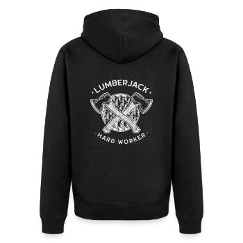 Bûcherons Travailleurs forestiers Woodmaker Bois de chauffage - Veste à capuche bio Premium Unisexe - noir - Dos - Nico (187cm)